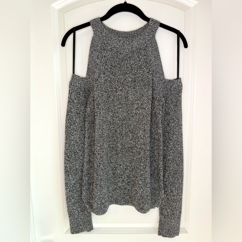 rag & bone Dana Cold Shoulder Sweater Black/White Size S